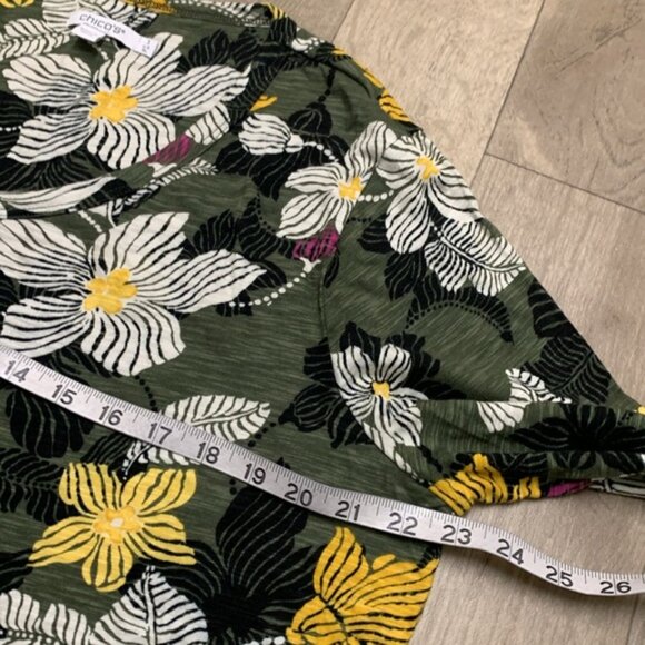 Womens Chico’s Floral All Over V-Neck‎ Top Shirt - Picture 5 of 8